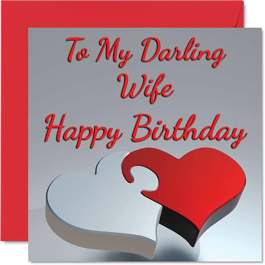 Amazon Stuff4 Cute Birthday Cards For Wife My Darling Wife Romantic Happy Birthday Card For Wife From Husband Partner Special Wife Birthday Gifts 5 7 X 5 7 Inch Wifey Greeting Cards Office Products