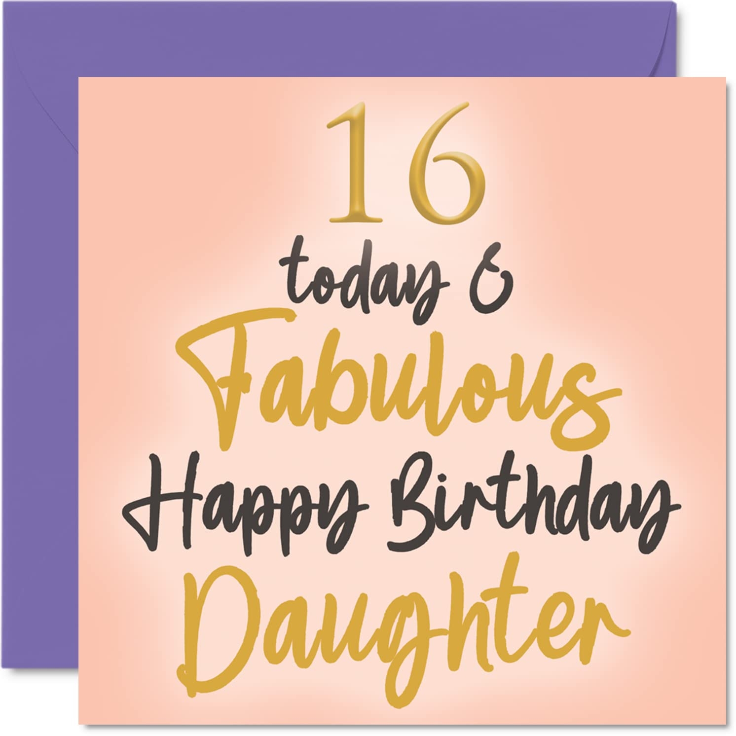 Amazon Stuff4 Fabulous 16th Birthday Cards For Daughter 16 Today Fabulous Happy Birthday Card For Daughter From Mum Dad Daughter Birthday Gifts 145mm X 145mm Lovely Greeting Cards