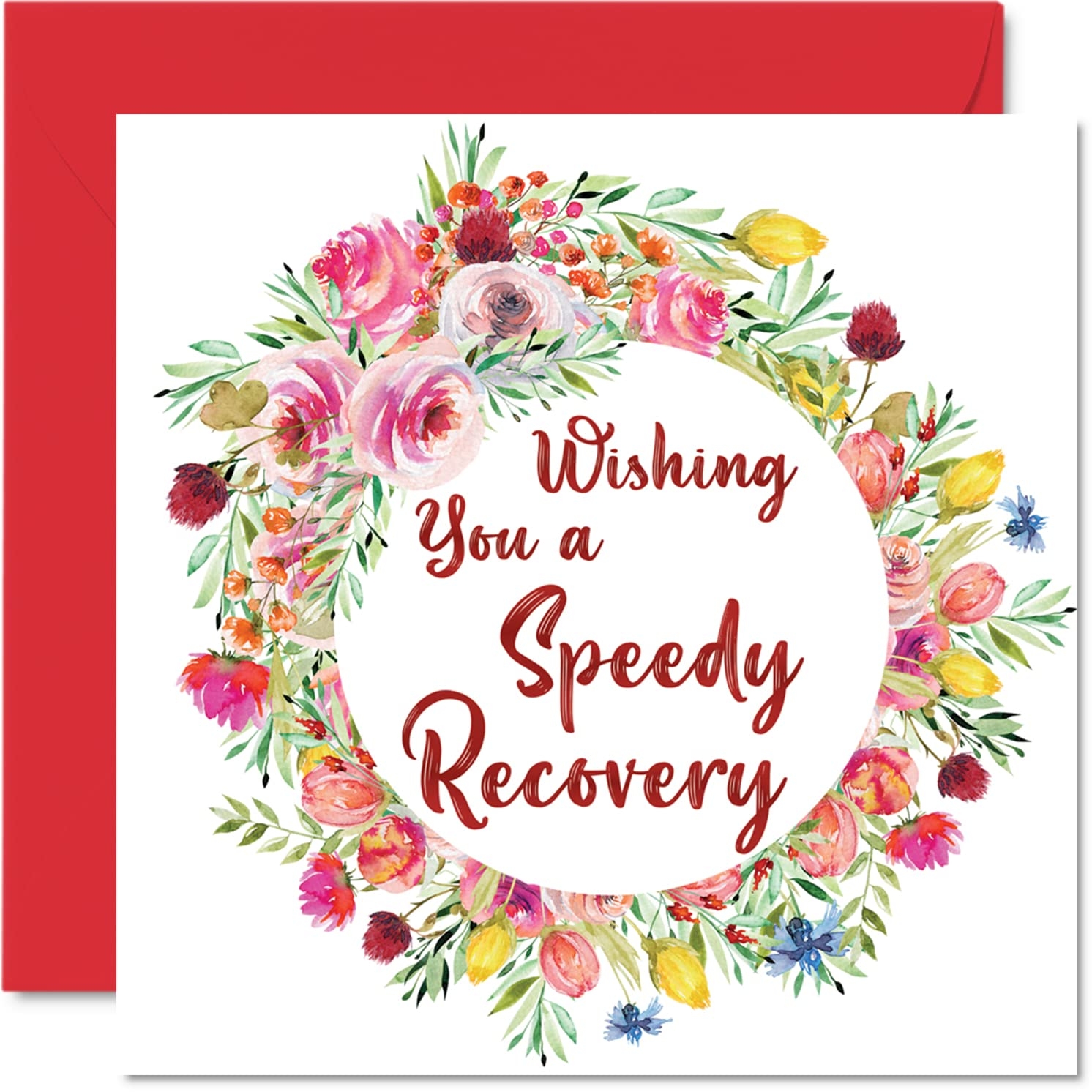 Amazon Stuff4 Get Well Greeting Card Wishing You A Speedy Recovery 5 7 Inch X 5 7 Inch Office Products