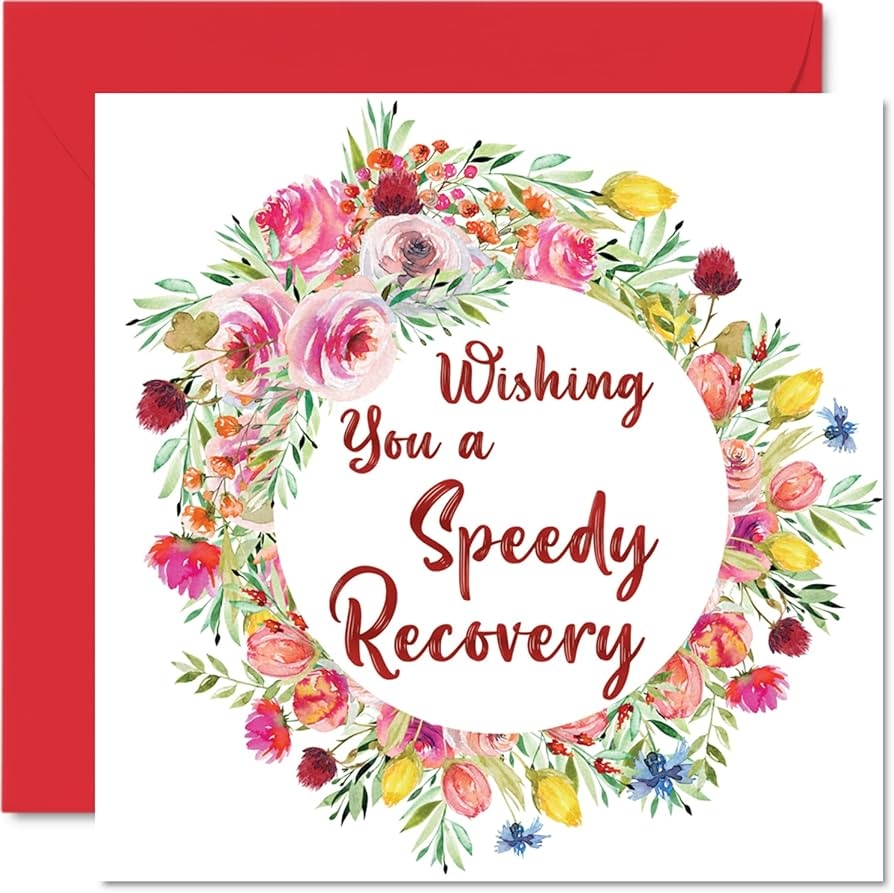 Amazon Stuff4 Get Well Greeting Card Wishing You A Speedy Recovery 5 7 Inch X 5 7 Inch Office Products