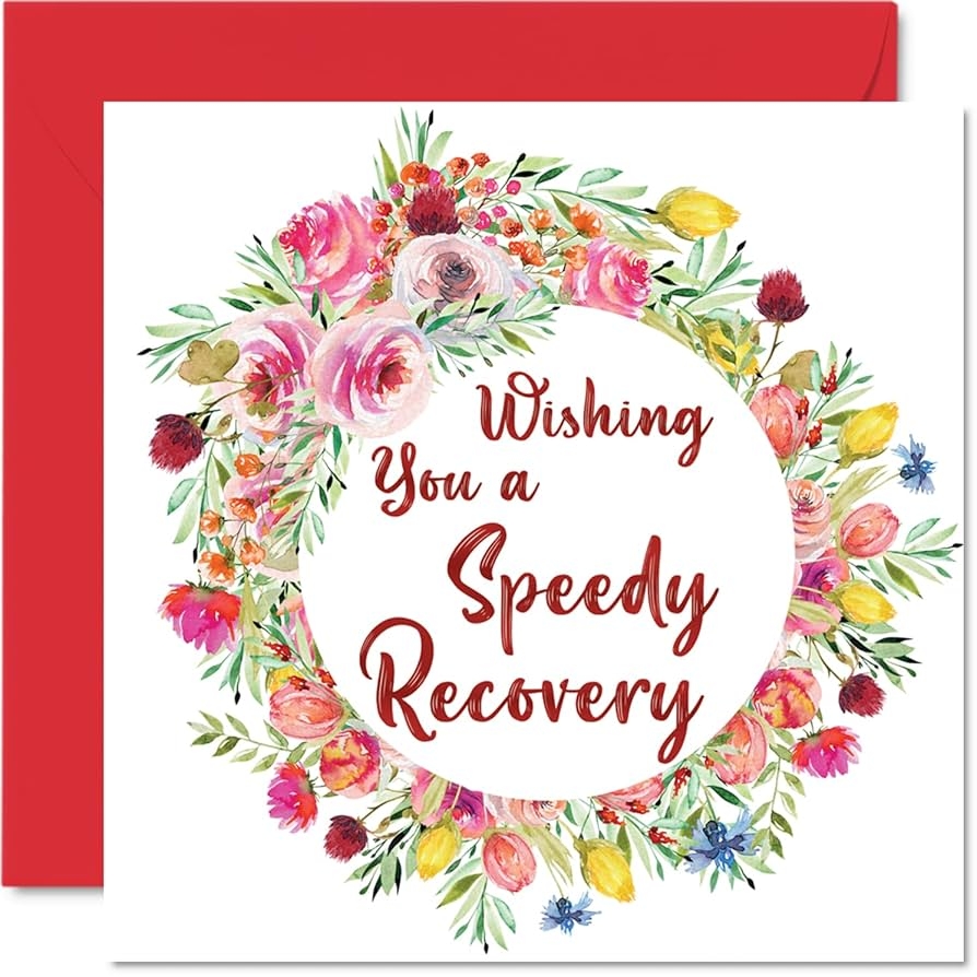 Amazon Stuff4 Get Well Greeting Card Wishing You A Speedy Recovery 5 7 Inch X 5 7 Inch Office Products