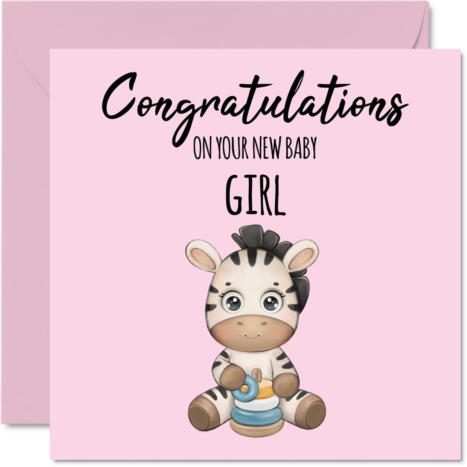 Amazon Stuff4 New Baby Girl Card New Daughter Congratulations Baby Girl Cards Newborn Well Done Congrats New Baby Cards Welcome To The World Home Gifts 5 7 X 5 7 Inch