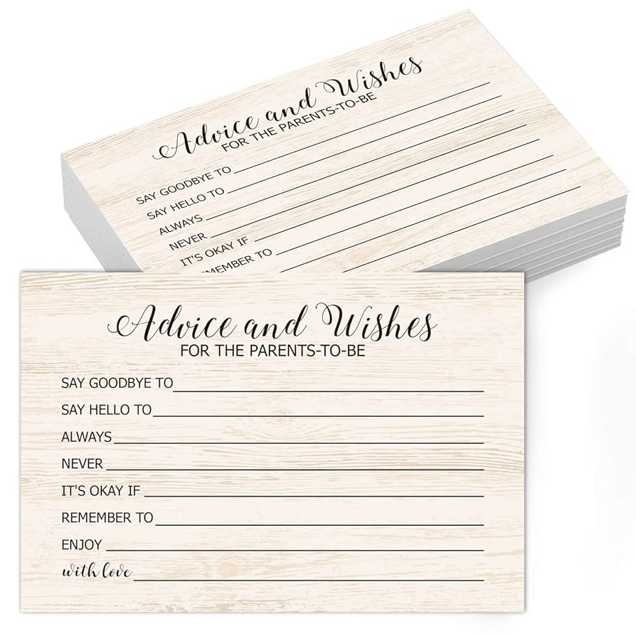 Amazon TENTADO Advice And Wishes For The Mom to Be Baby Advice Cards For New Mom Perfect For Baby Shower Baby Shower Game Activities Ideas New Mom Gifts Pack Of 50 4x6 Inch 