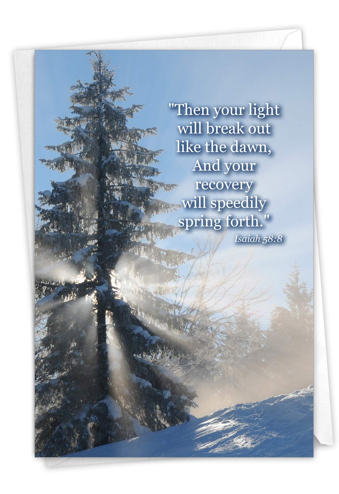 Amazon The Best Card Company Get Well Soon Greeting Card Inspirational Feel Better Notecard Religious Winter Sunrise C6655CGWG Office Products