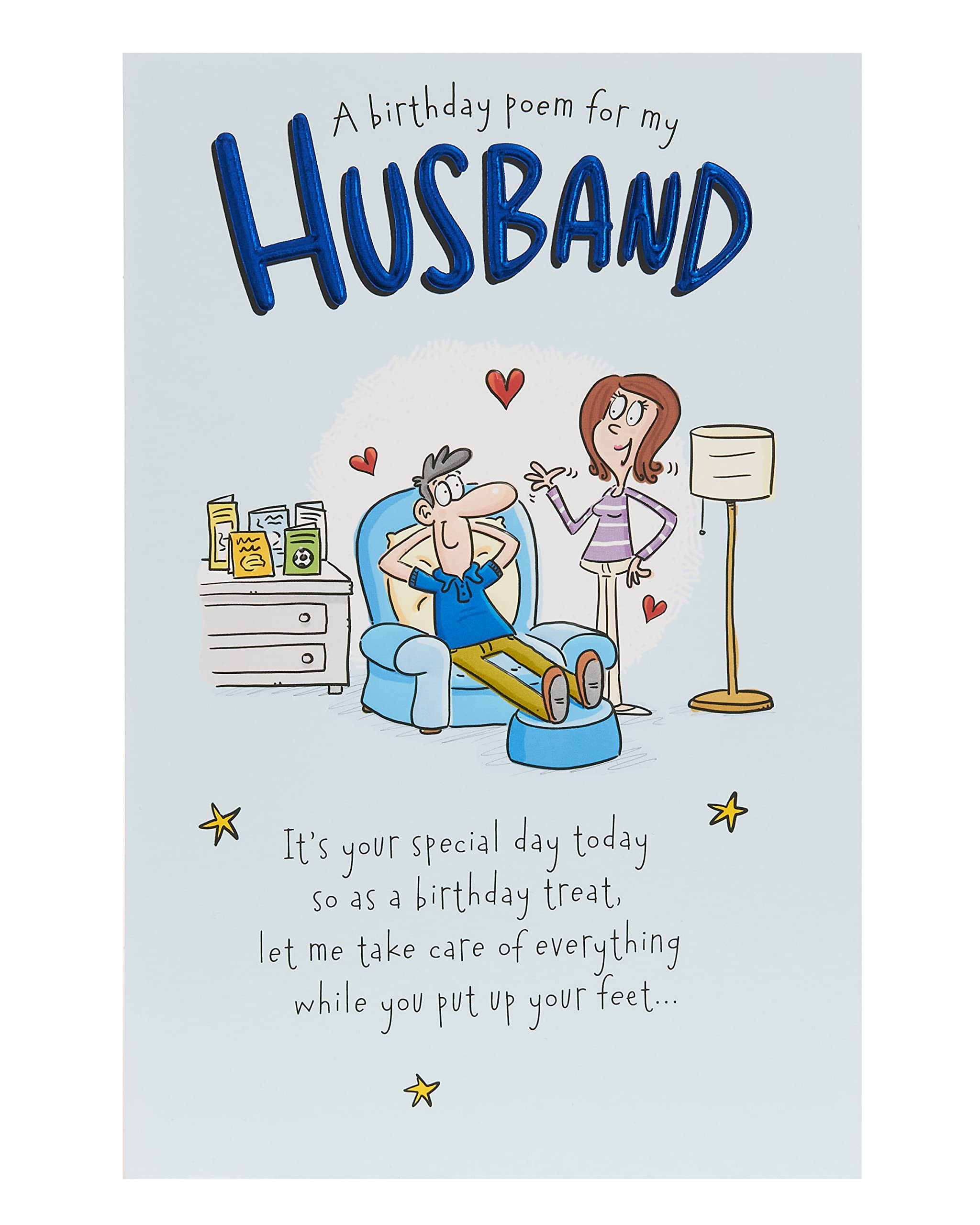 Amazon UK Greetings Birthday Card For Husband Happy Birthday Gifts Him Boys Men Funny Cartoon Design With Envelope 155 X 235 Mm Office Products