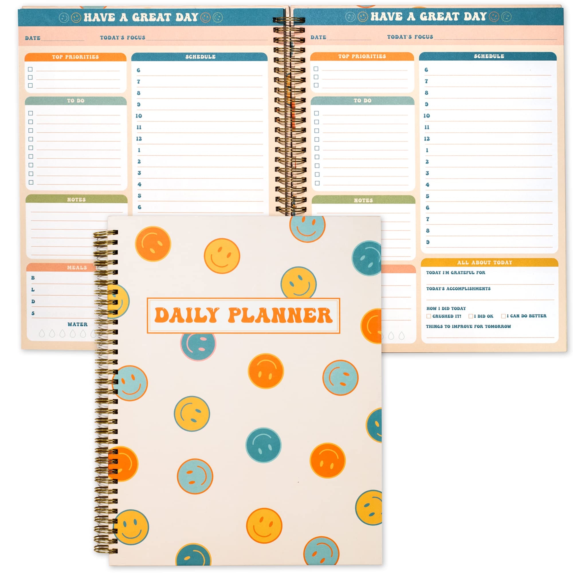 undated daily planner with notes