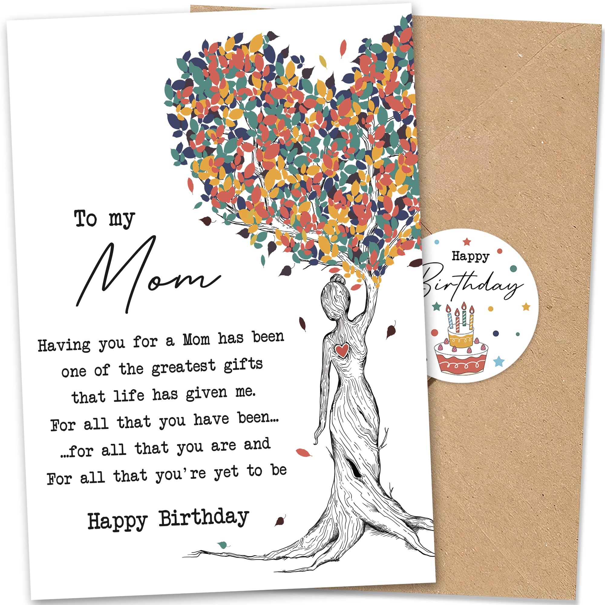 Amazon UnimaxPrint To My Mom Heartfelt Birthday Card For Mom From Daughter Or Son Special Keepsake Letter With Envelope And Sticker Office Products