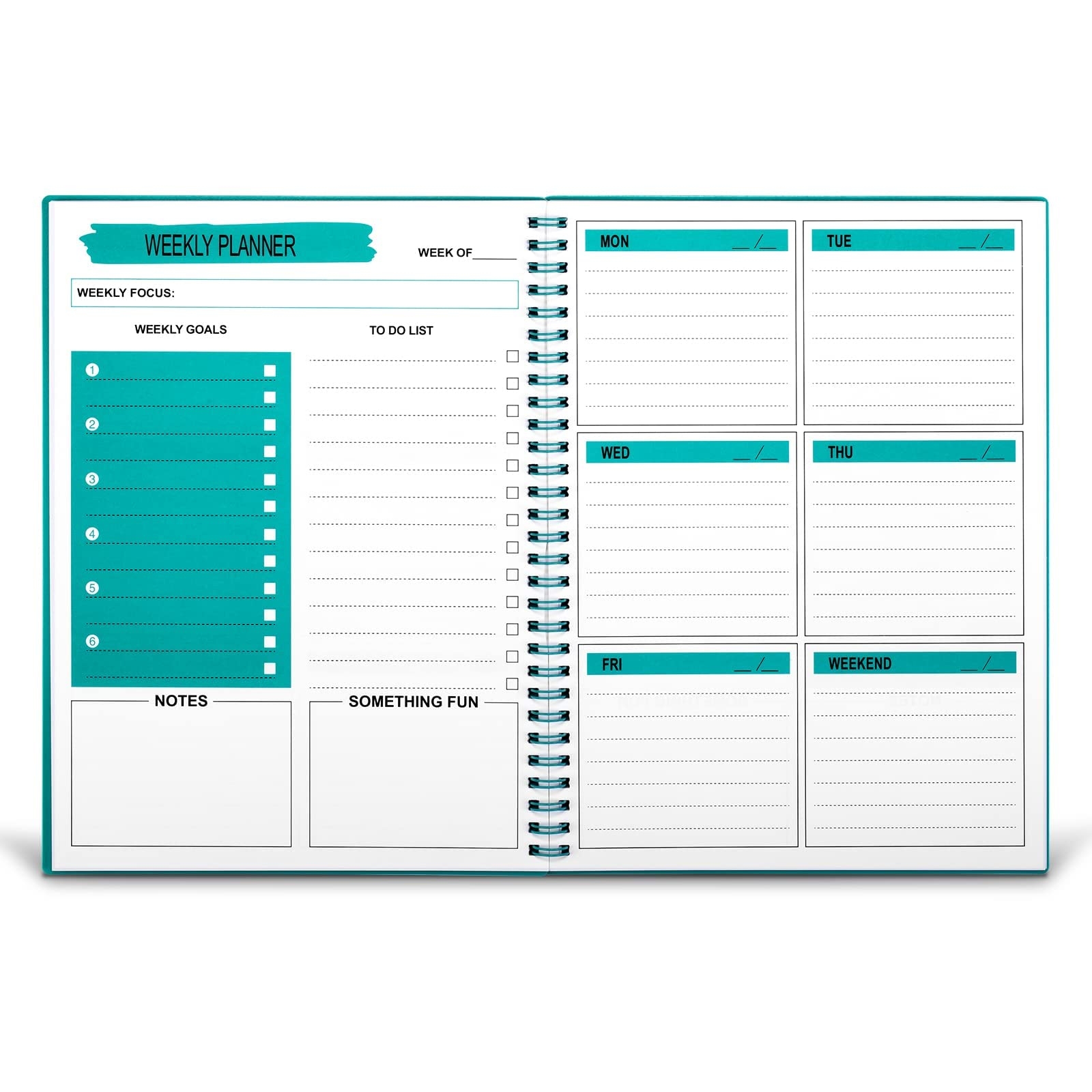 Amazon UtyTrees Weekly Planner Undated Daily Planner To Do List Planner Notebook For Girls 7 6 X 10 2 Large Size Planners With 52 Weeks Planning Green Office Products