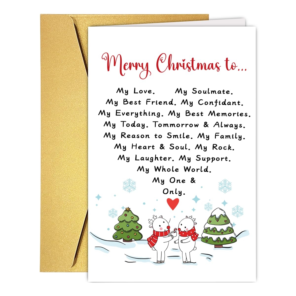 Amazon UUEFKTN Romantic Merry Christmas Card Gift For Husband Wife Boyfriend Girlfriend Cute Xmas Card For Anniversary Valentine Office Products