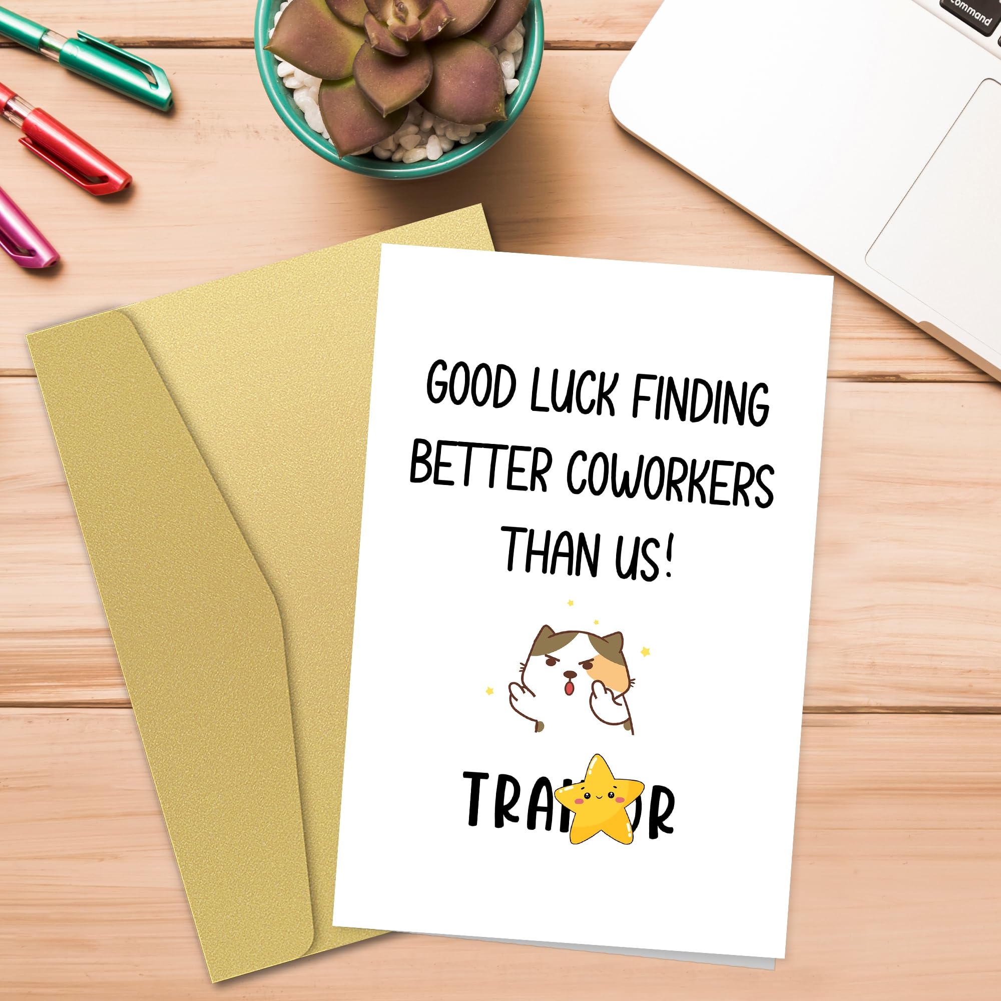 Amazon Zoytonky Funny Coworker Leaving Farewell Card Humorous Goodbye Card For Colleague Best Wishes For Him Her Good Luck Finding Better Coworkers Than Us Office Products