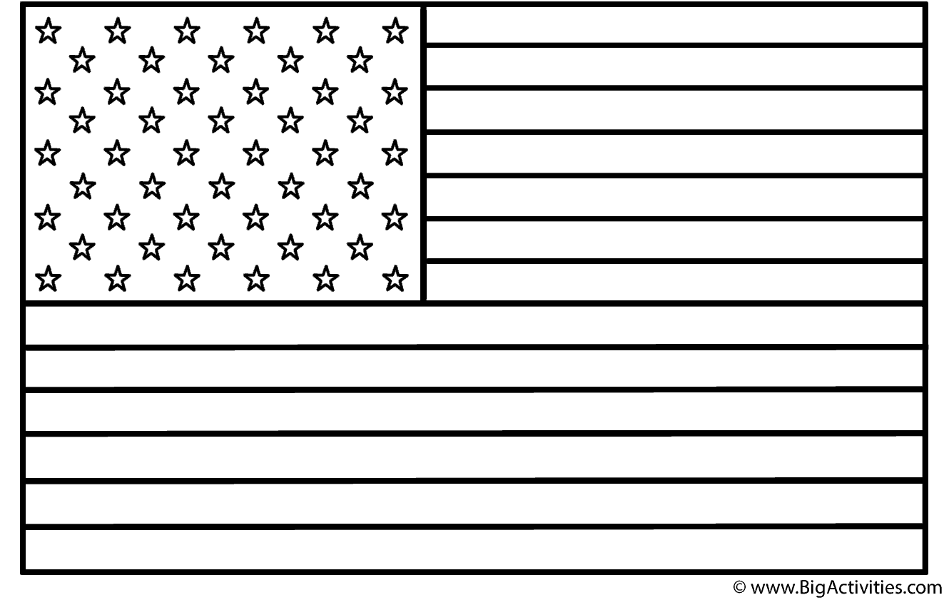 American Flag Colouring Page