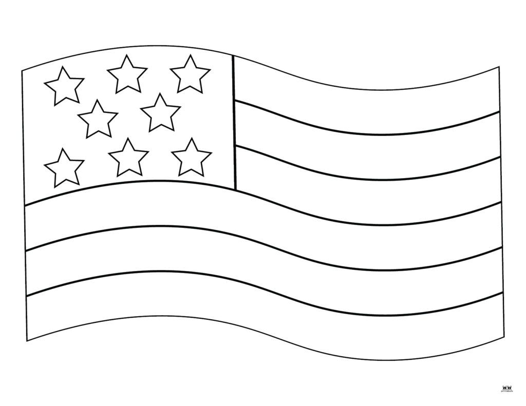 flag usa coloring page
