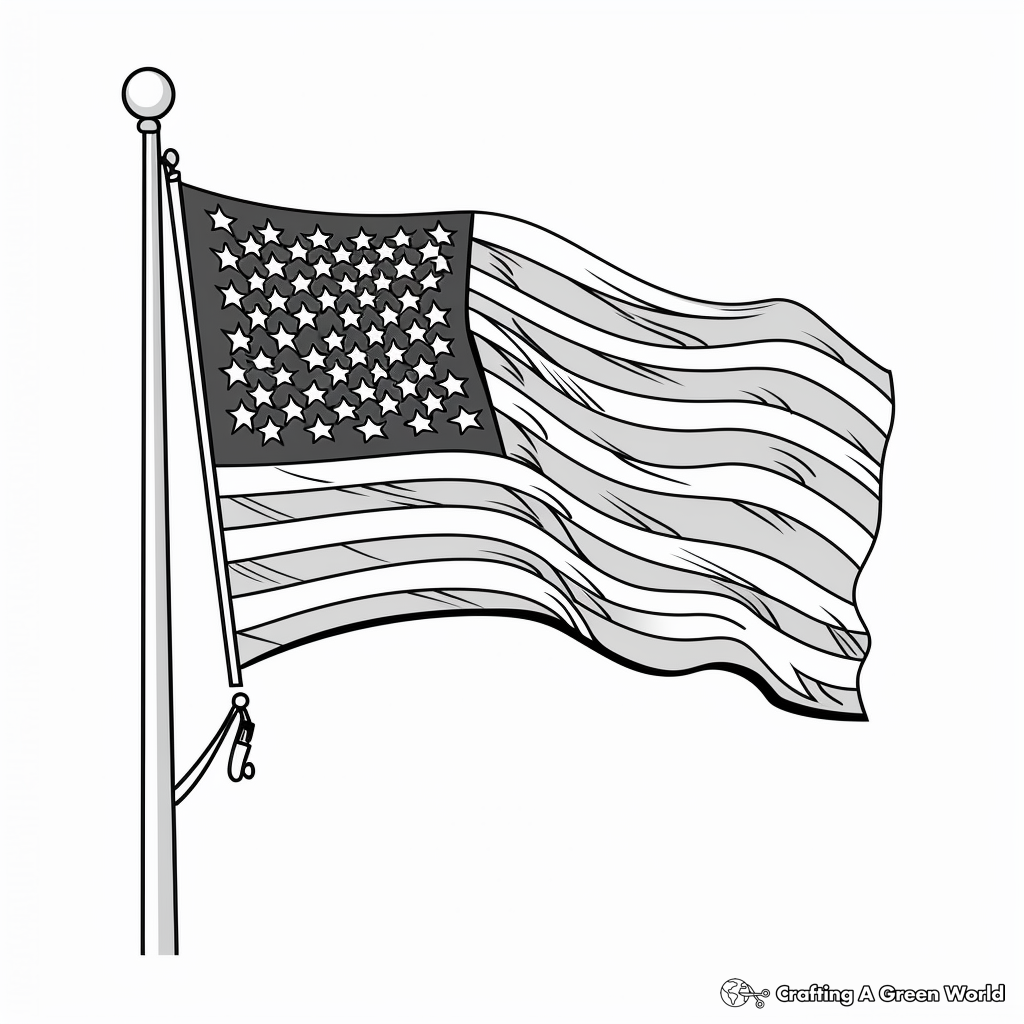 American Flag Coloring Pages Free Printable 
