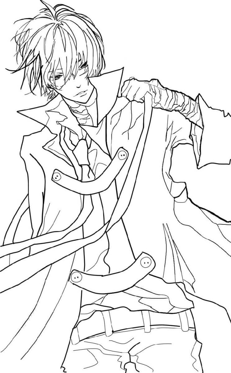 Anime Bad Boys Coloring Page Free