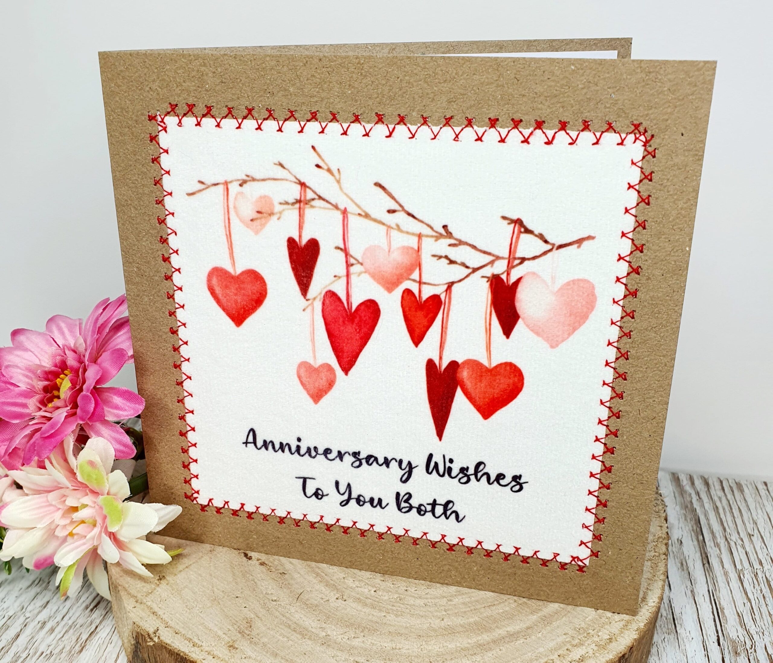Anniversary Wishes To You Both Happy Anniversary To A Special Couple Greeting Card Hearts Anniversary Etsy