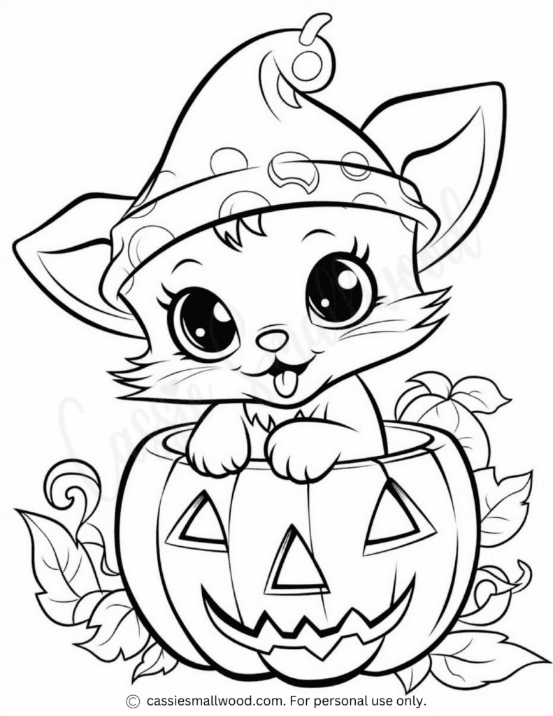 Cute Halloween Color Pages
