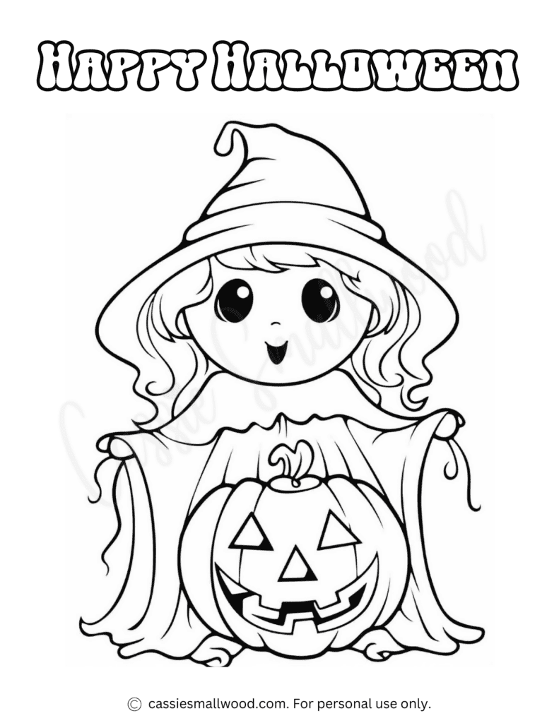 happy halloween coloring page