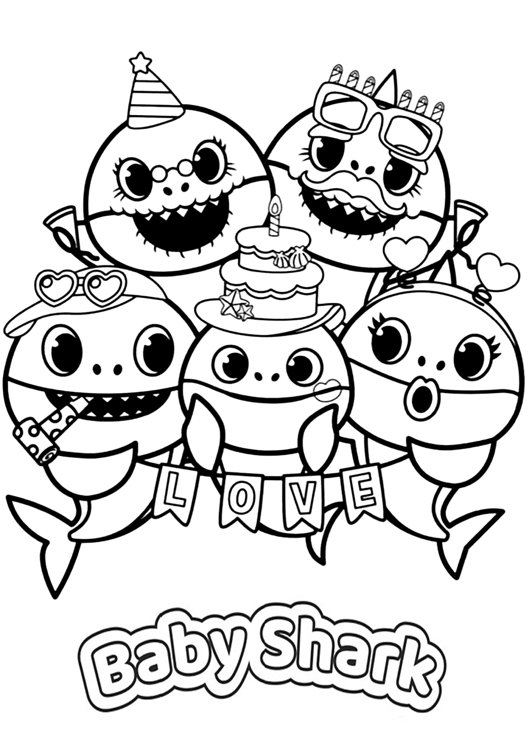Baby Shark Coloring Page