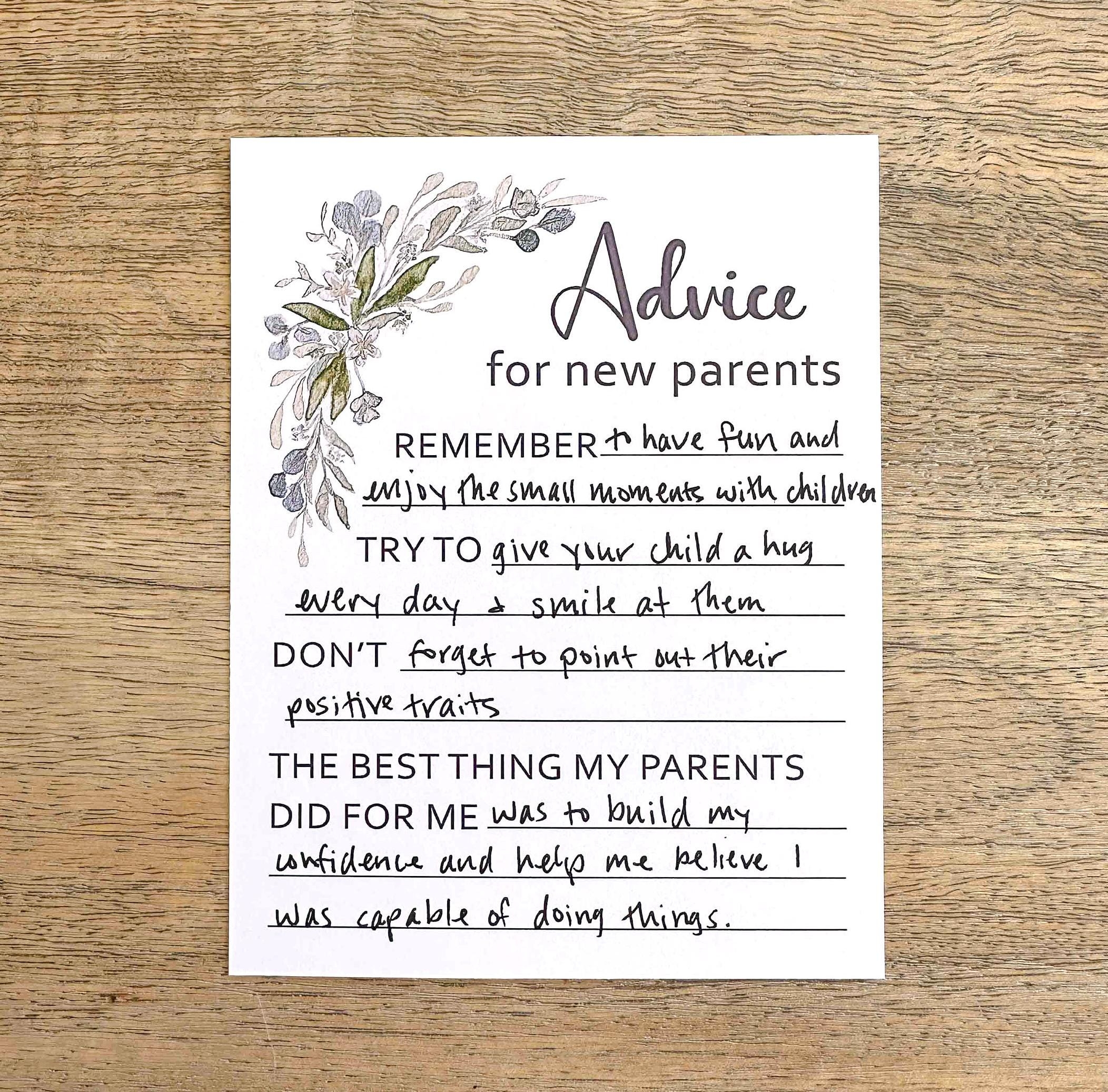 Baby Shower Advice For New Parents Parents To Be Baby Shower Games For Mom To Be Dad To Be Baby Shower Advice Cards Baby Shower Gifts Etsy Canada