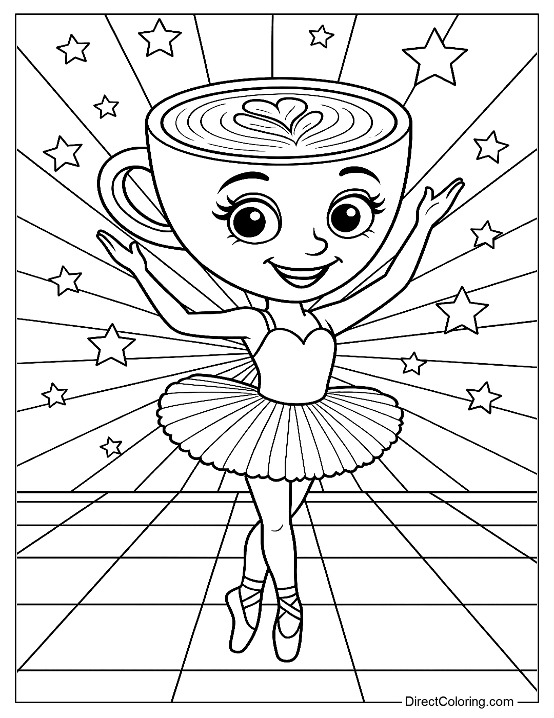Ballerina Colouring In Pages