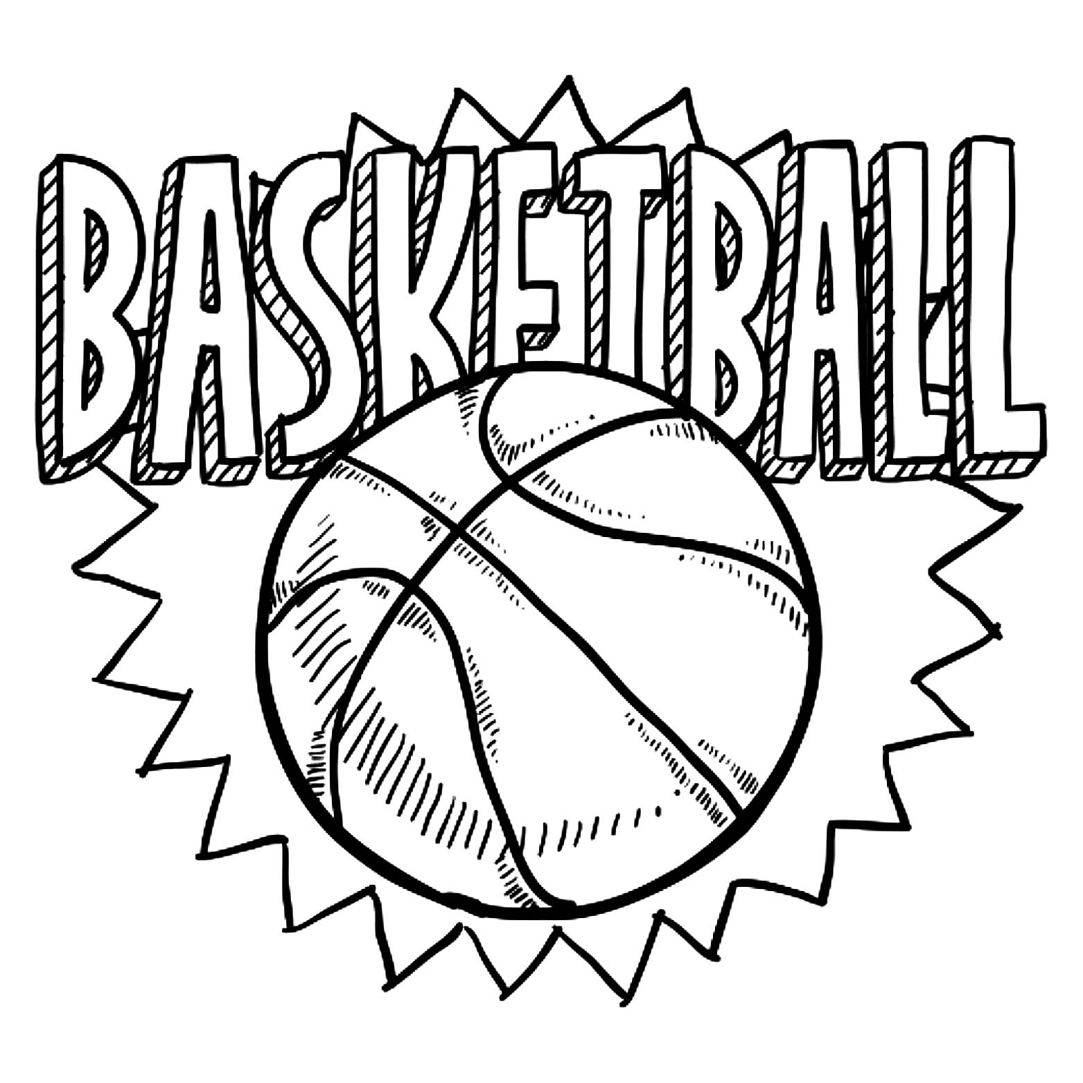Basketball Image To Download And Color Basketball Coloring Pages Basketball Image To Download And Color Basketball Coloring Pages