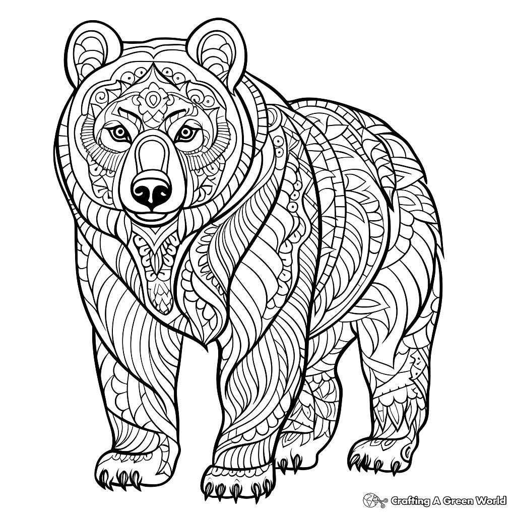 Bear For Adults Coloring Pages Free Printable  Bear For Adults Coloring Pages Free Printable