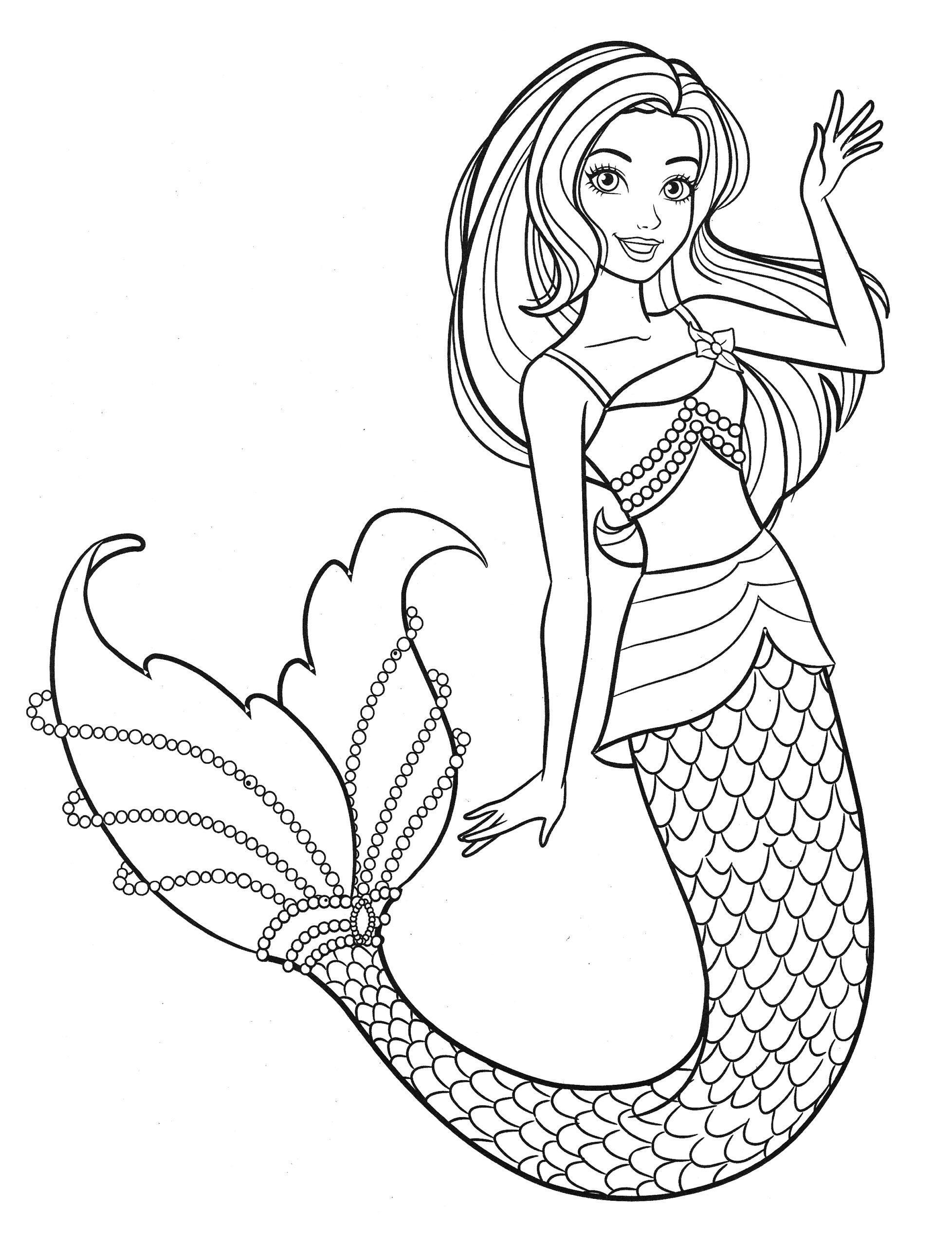 Beautiful Mermaid Barbie Coloring Pages YouLoveIt