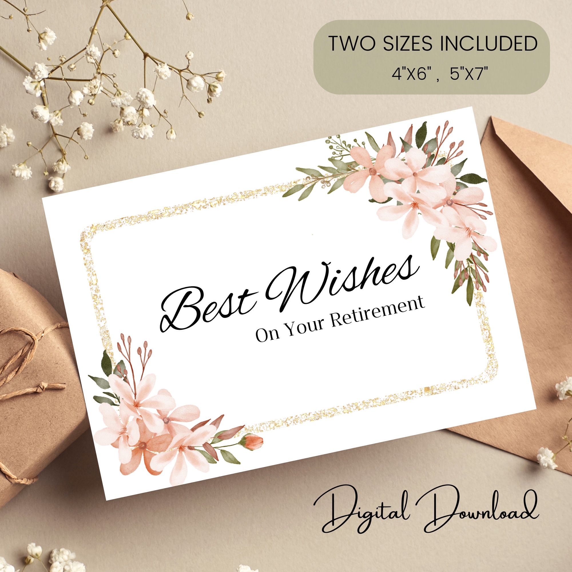 Best Wishes On Your Retirement retirement Card Congratulations On Retiring Retirement Card For Coworker Two Sizes Included Download Etsy