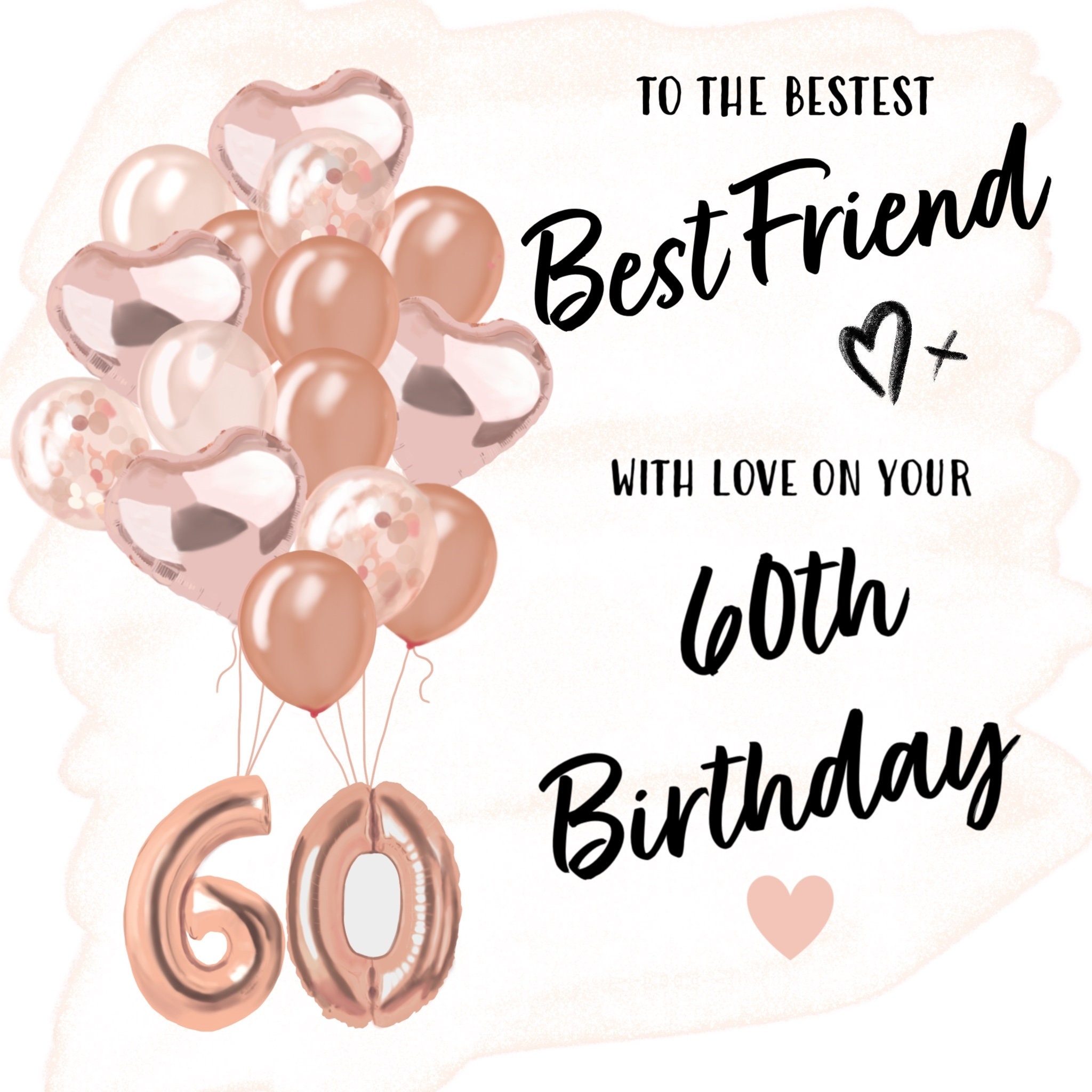 Bestie 60th Birthday Card 60th Birthday Card For Best Friend Special 60th Birthday Card Printed Card For Bestie 60th Birthday Card Etsy