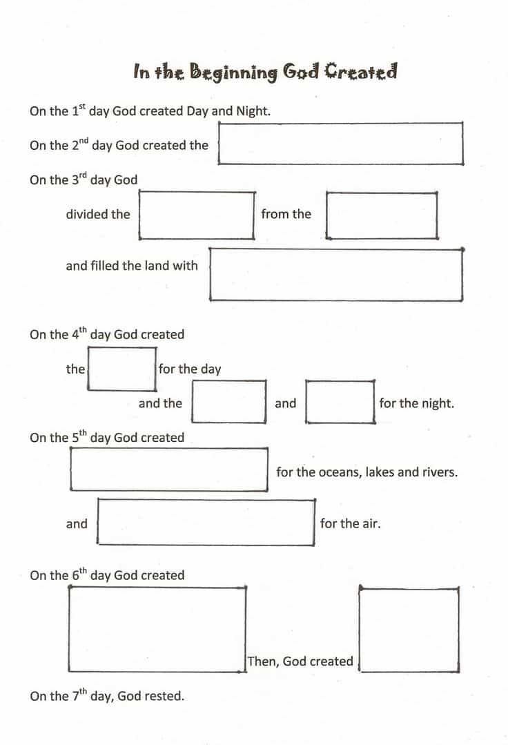 Bible Study Worksheets For Youth