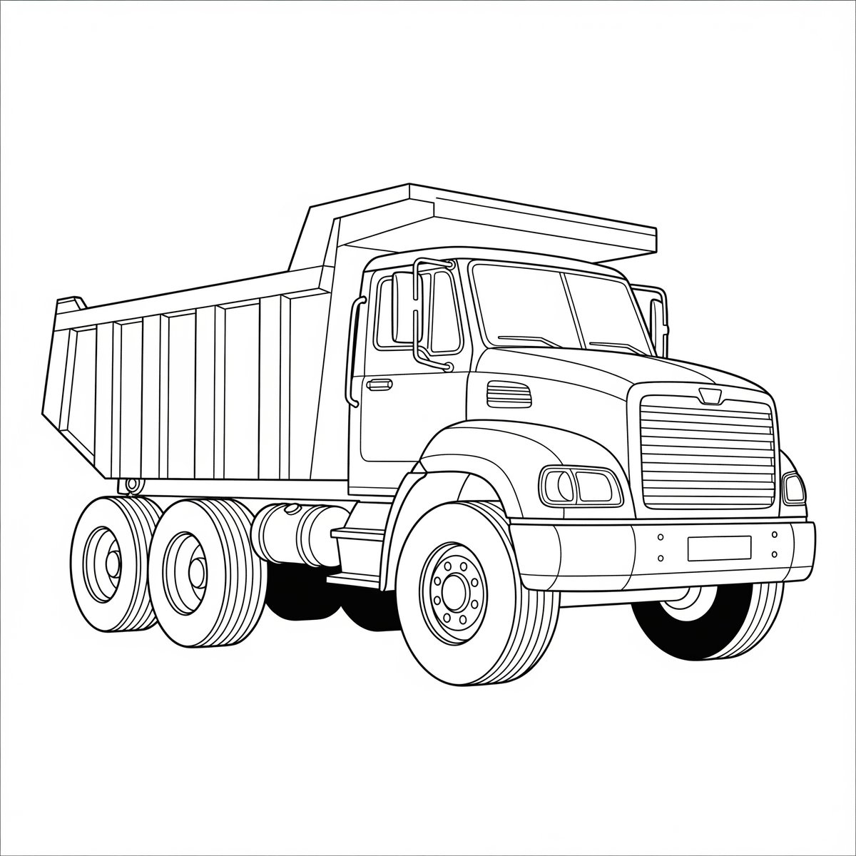 Dump Truck Coloring Page