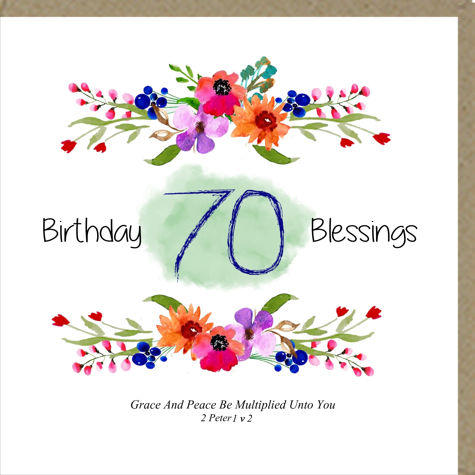Birthday Blessings 70 Greetings Card The Christian Shop