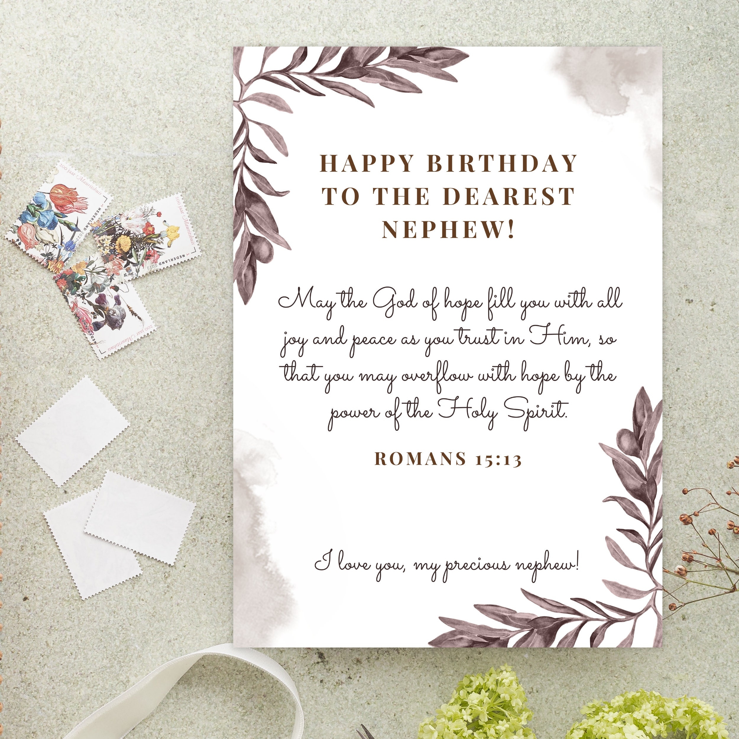 Birthday Card For Nephew Bible Verse Christian Gift instant Download Etsy