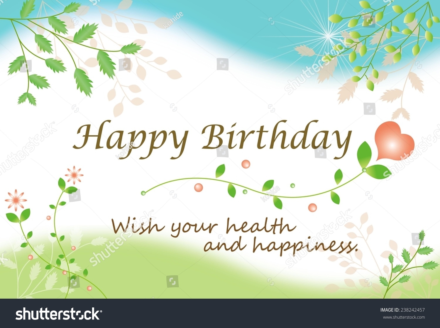 Birthday Card Natural Imagewish You Health Stock Illustration 238242457 Shutterstock