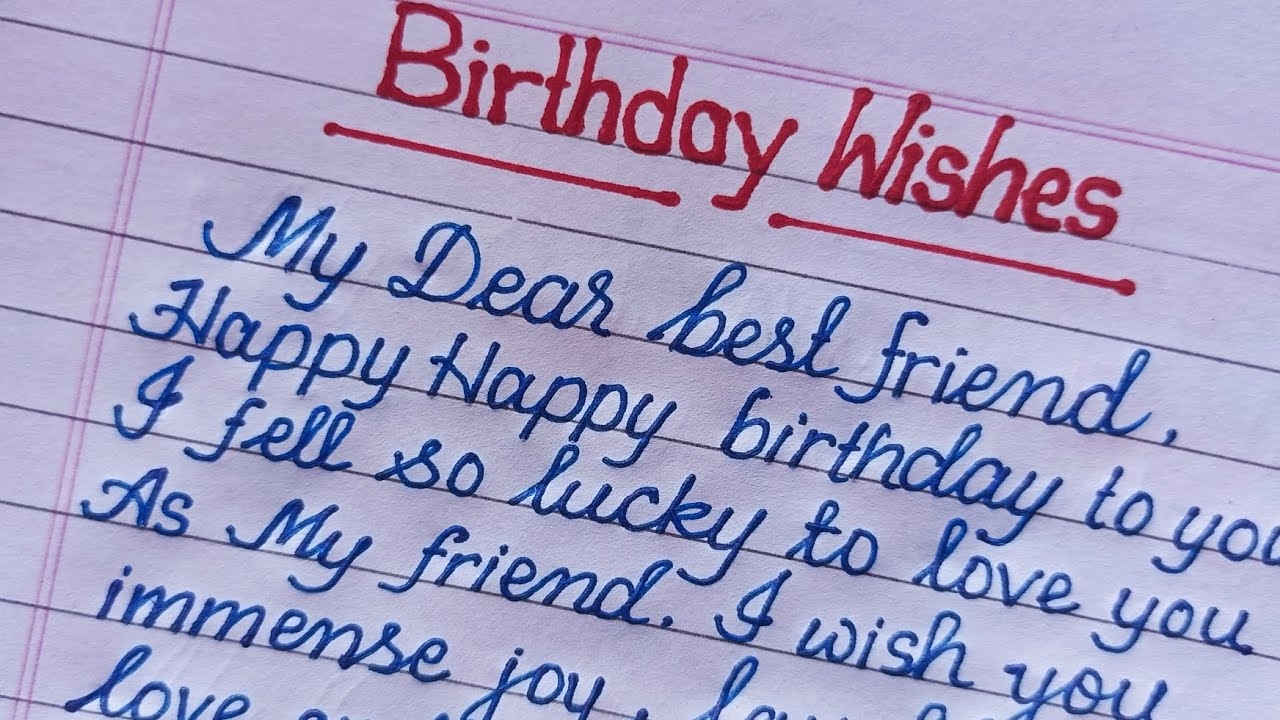 Birthday Card Writing In English Ll Happy Birthday Wishes For Best Friend Ll English Writing YouTube