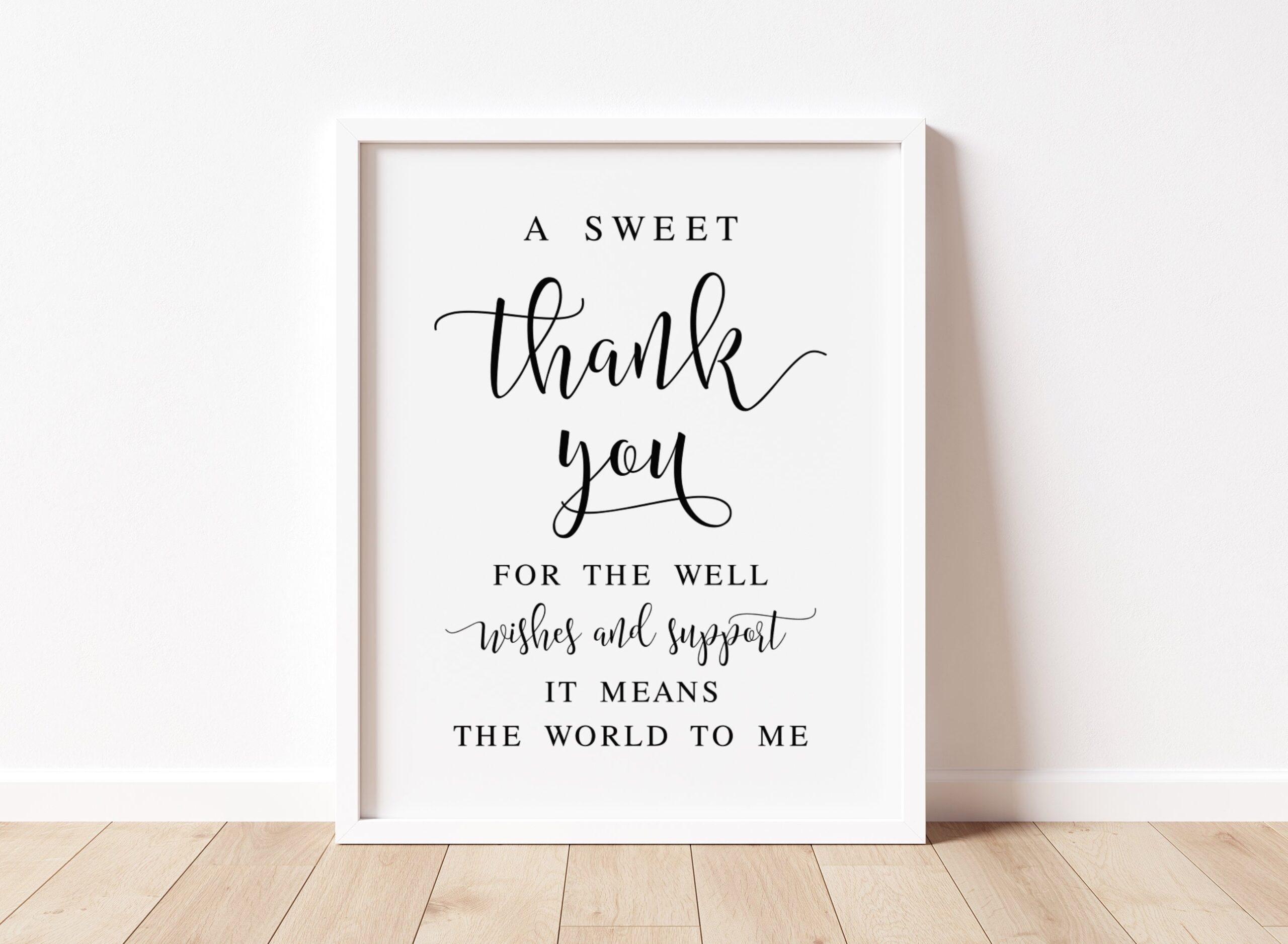 Birthday Thank You Sign Sweet Script Well Wishes digital Download Etsy