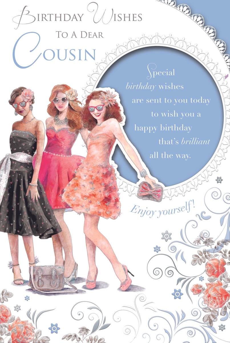 Birthday Wishes To A Dear Cousin Beautiful Ladies Design Female Card EBay
