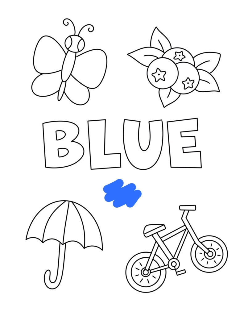 Color Blue Coloring Sheet