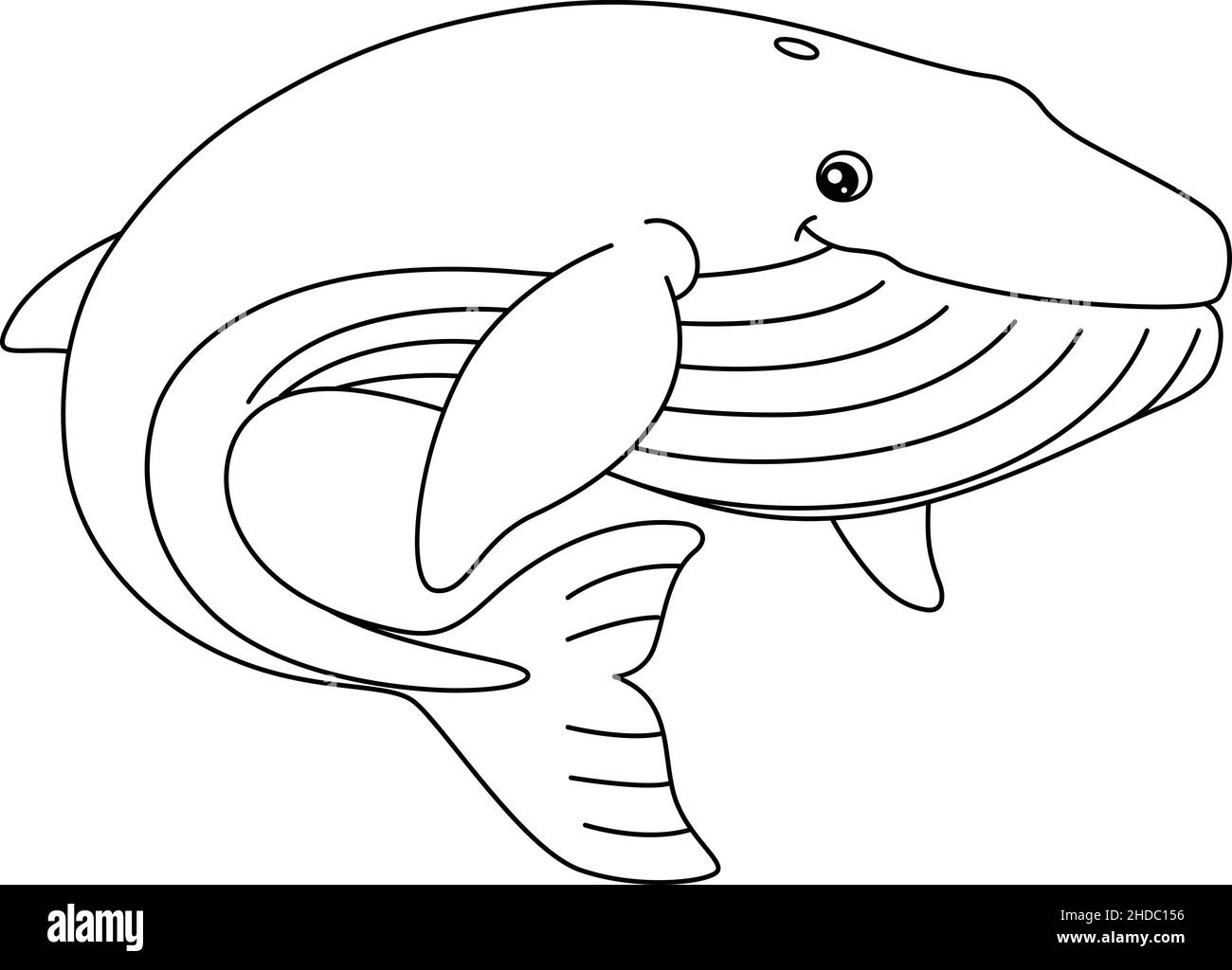 Blue Whale Coloring Page Isolated For Kids Stock Vector Image Art Alamy