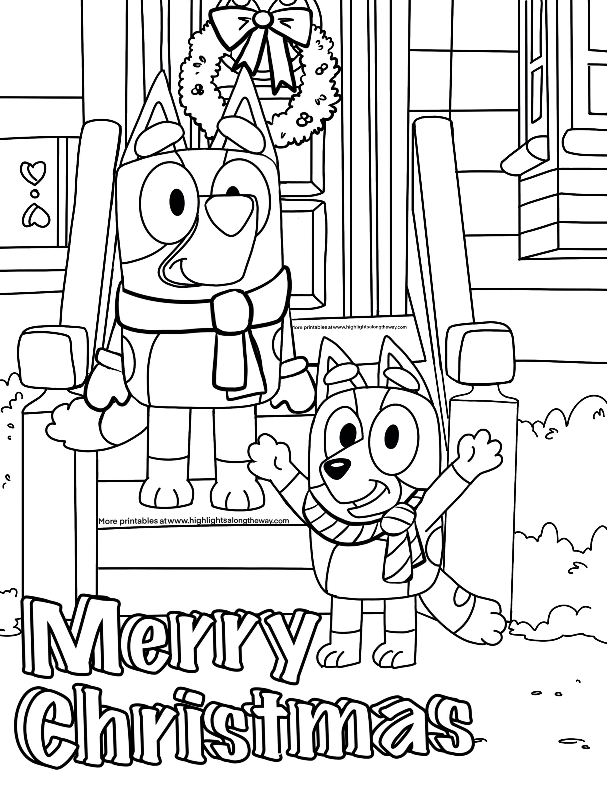 Bluey Christmas Coloring Pages