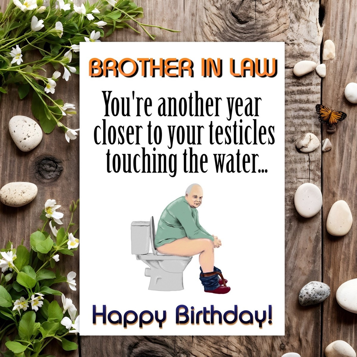 Brother In Law Funny Birthday Card Rude Joke Humour For Him Men Male Testicles EBay
