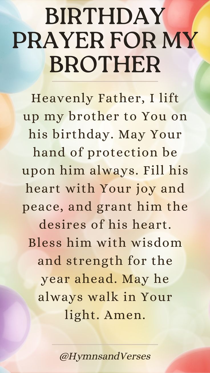 Brother s Birthday Prayer For Blessings