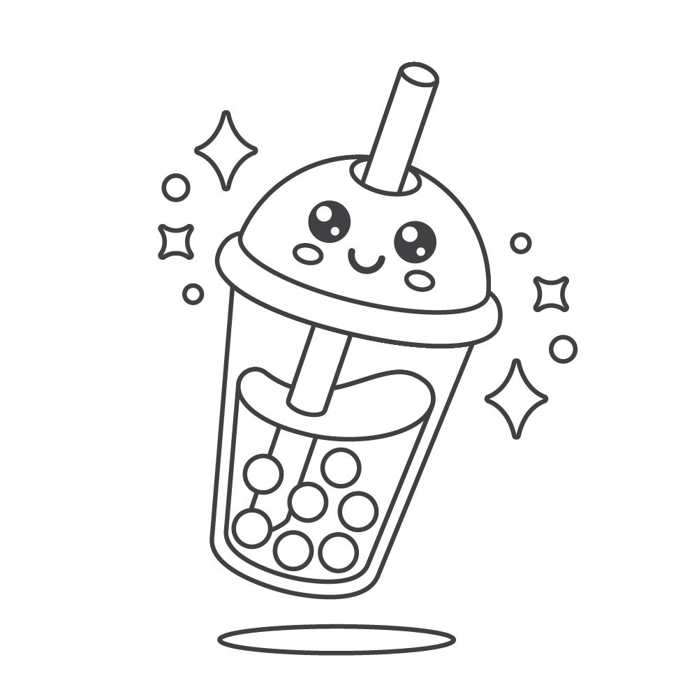 boba tea coloring pages