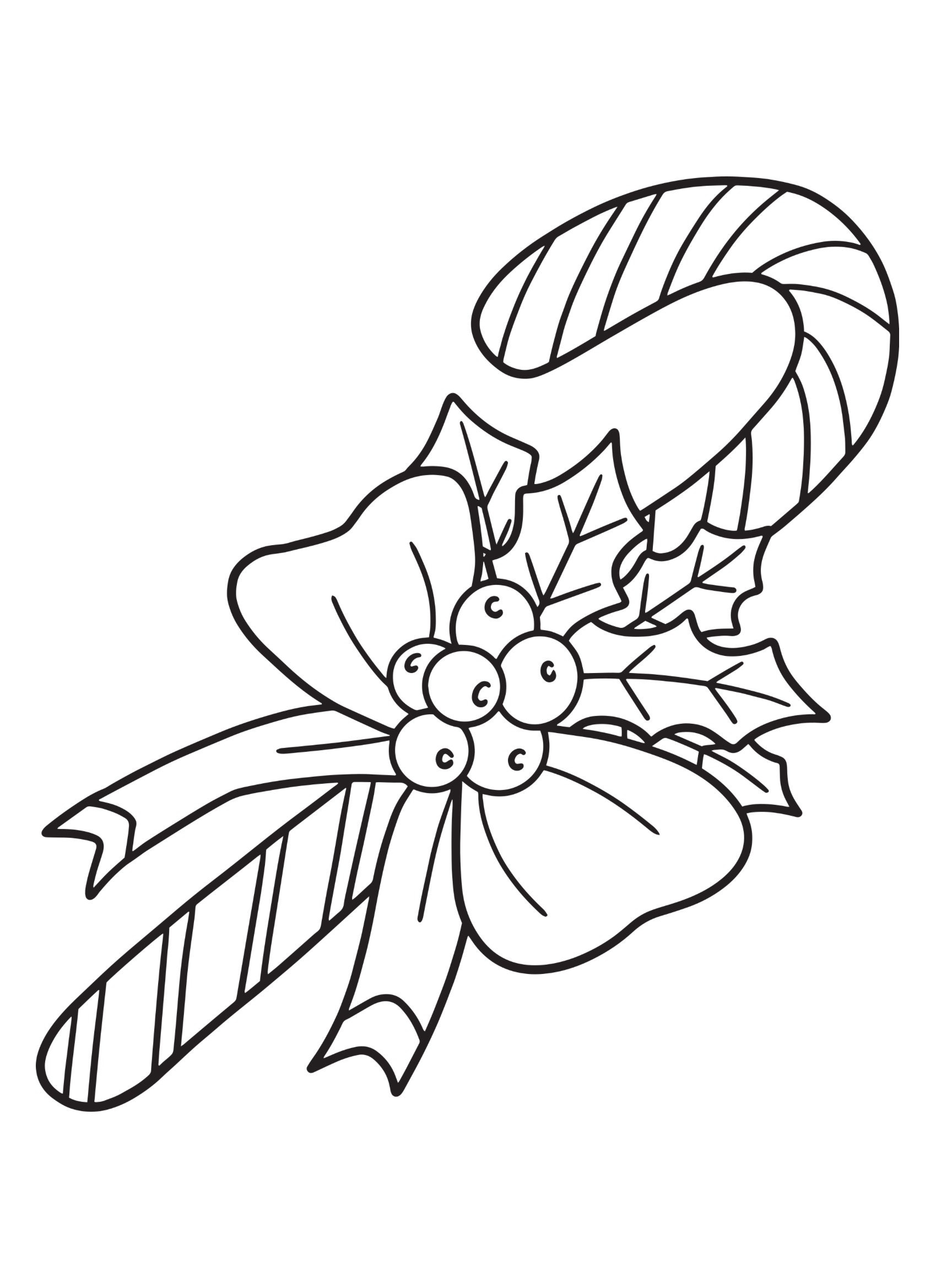 Candy Cane Coloring Page Etsy