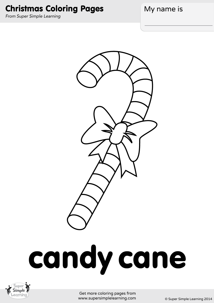 Candy Cane Coloring Page
