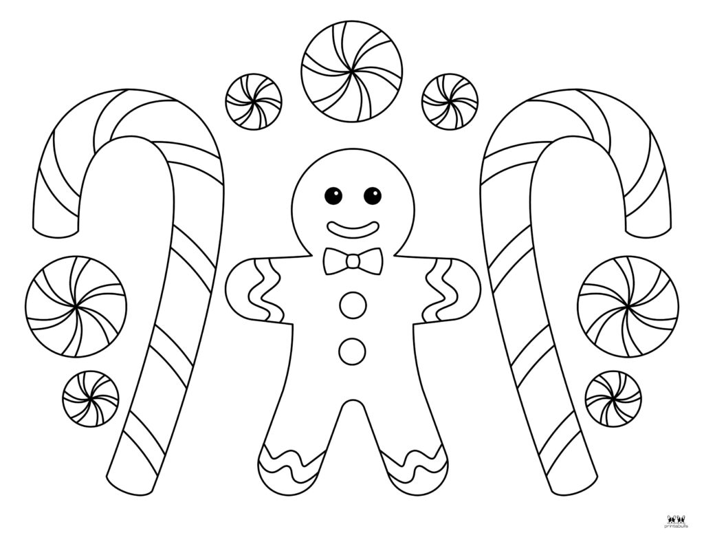 candy cane coloring sheet