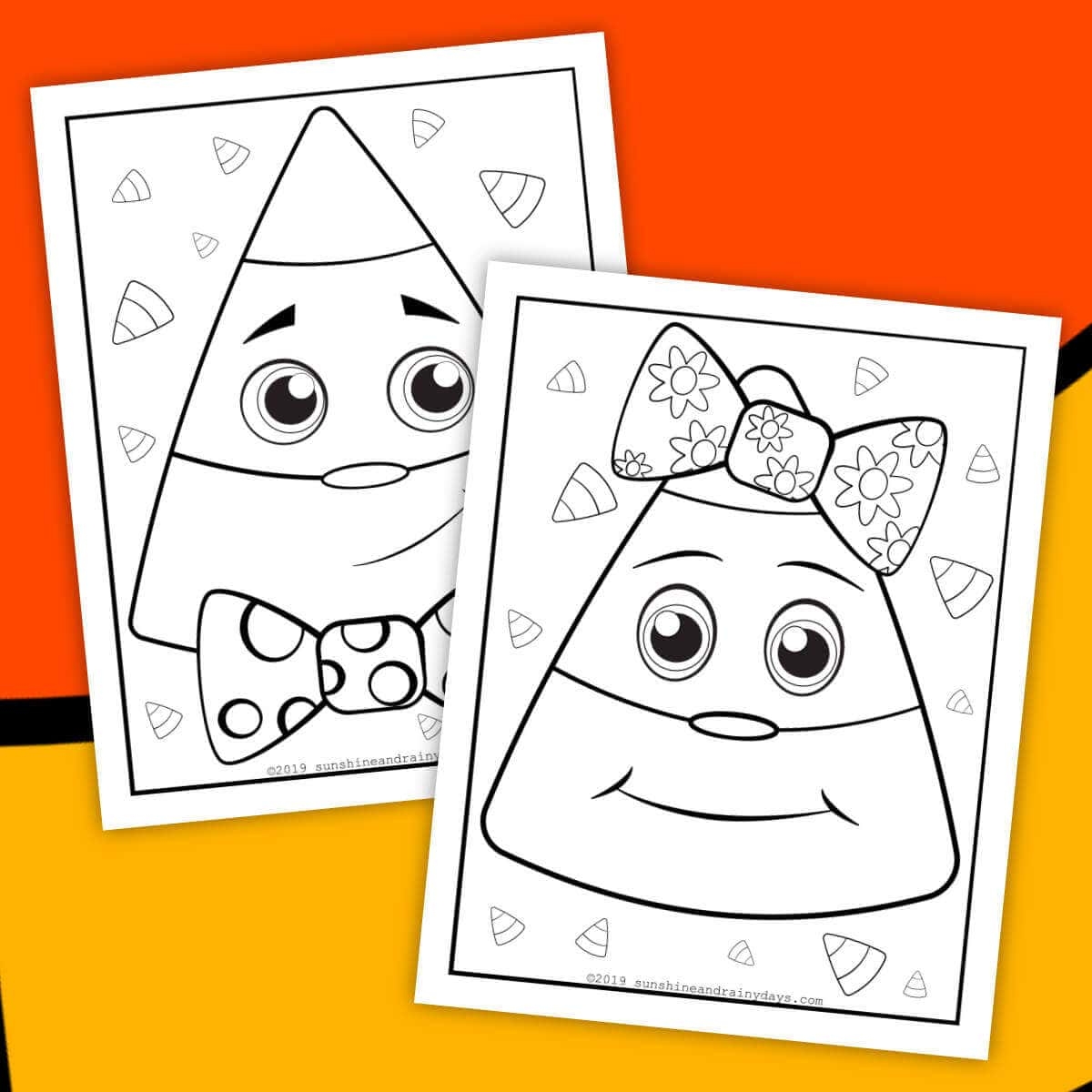 candy corn coloring page