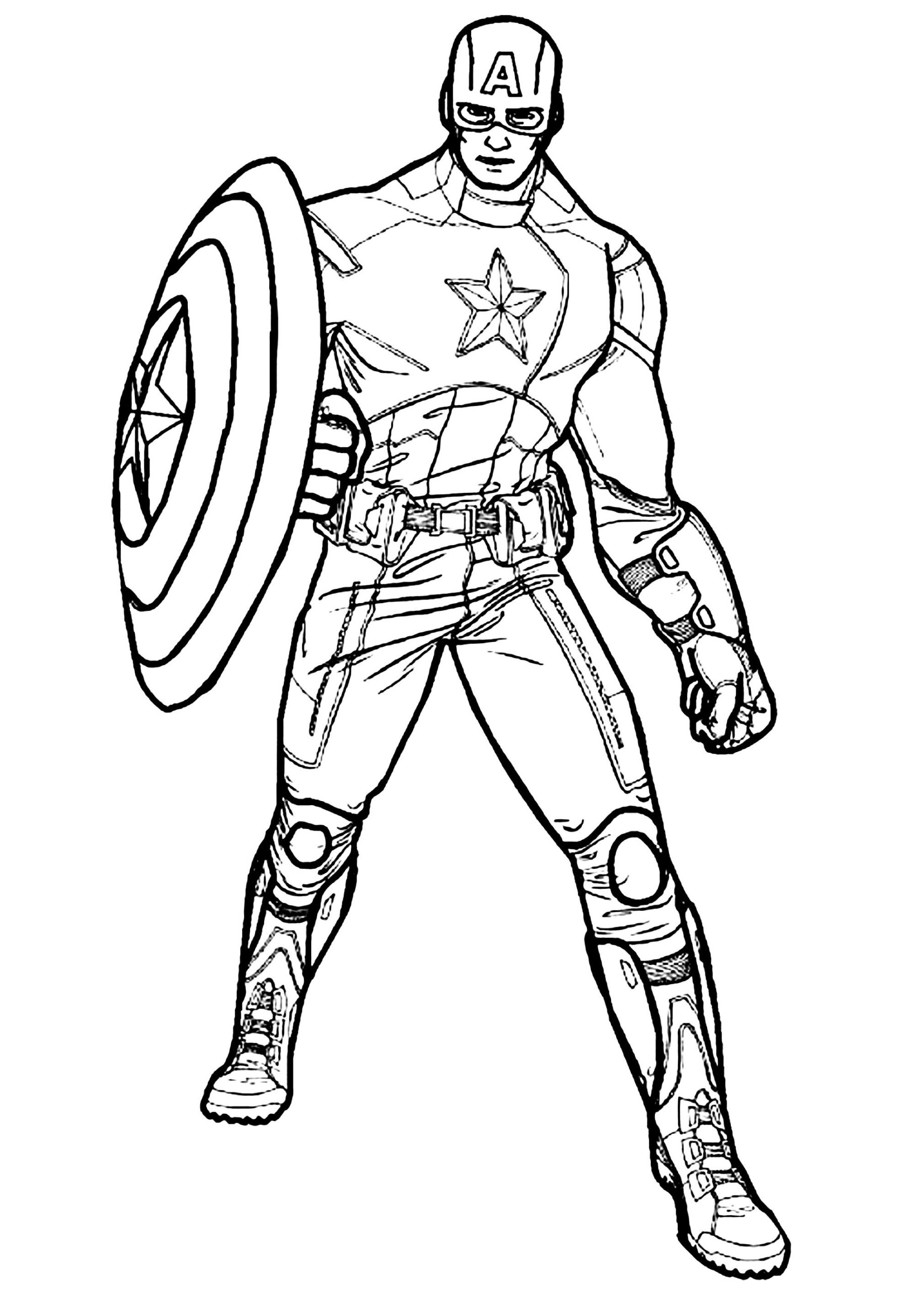 Colouring Pages Captain America