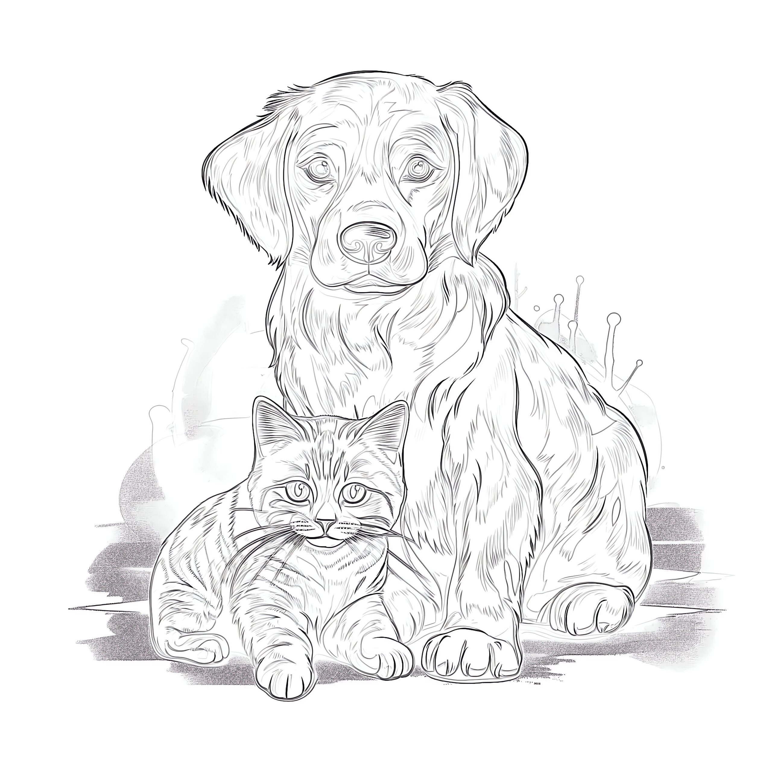 cat and dog coloring sheet cat and dog coloring sheet