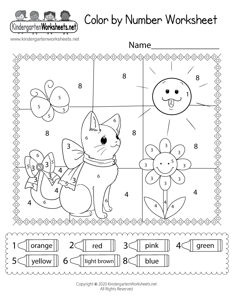 color the number worksheets